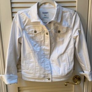 Old Navy White jean jacket womens S